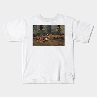 Sketch of a Cottage Yard by Winslow Homer Kids T-Shirt